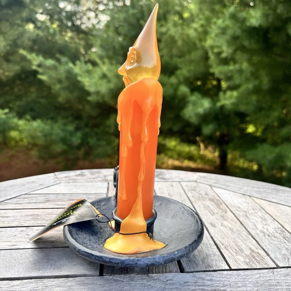 Hallmark Halloween Haunted Candle Spooky Ghost Face Flickering Light Battery